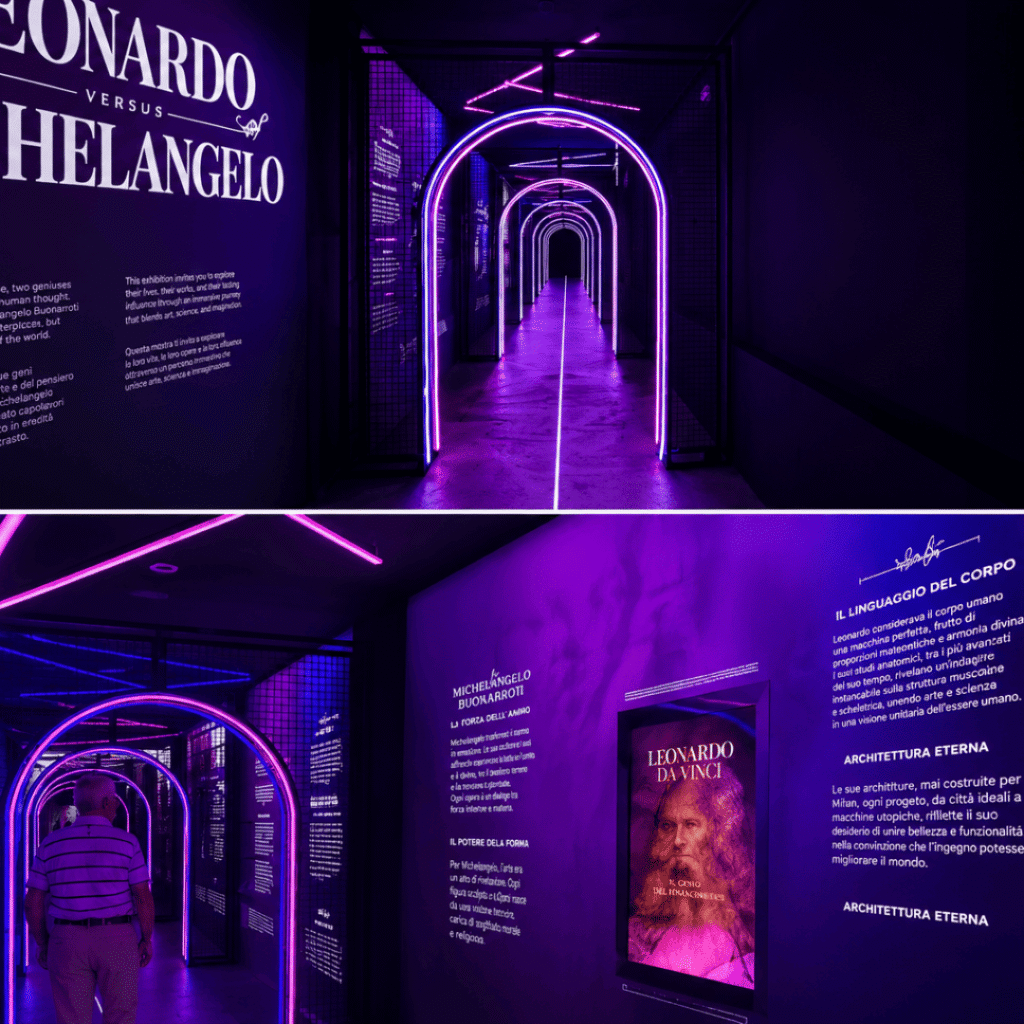 Leonardo vs Mickelangelo experience immersive cité de l'histoire